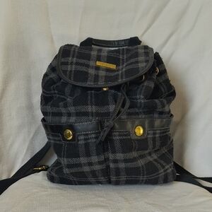 Tommy Hilfiger Plaid Backpack with Gold Accents